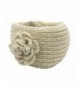 Evaliana Flower Headwrap Knitting Yarn Headband Knit Hairband Hair Band - White - CM12NH8OD55