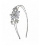 Lux Accessories Silvertone Crystal and Pave Stone Bridal Vine Flower Headband - CG12HL7HDVP