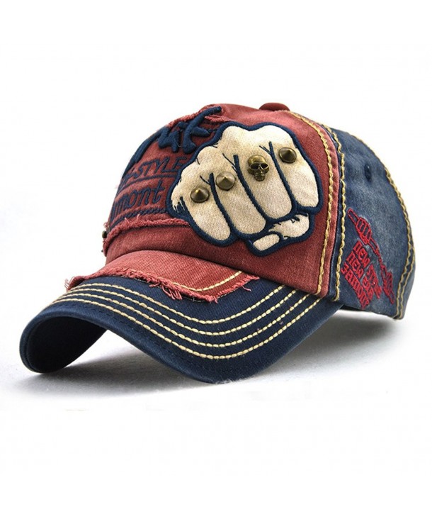 Vintage Baseball Cap Unisex Low Profile Headwear Hiphop Denim Snapback Hat - Navy - CC185RISWKA