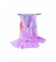 Bbonlinedress Women's Soft Sheer Chiffon Shawl Flower Print Ladies Beach Wrap - Purple - CO182S8S97U