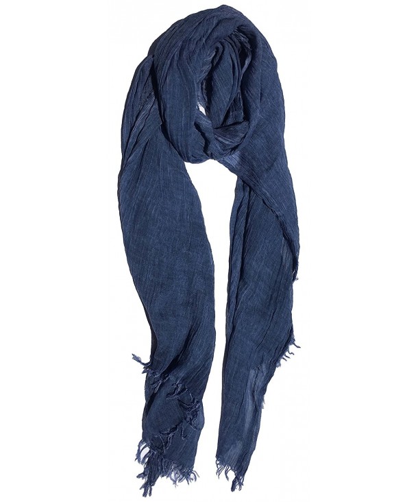Colby&Co 100% Pure Natural Cotton- No Synthetic Fibers- Unisex- Scarves - Multi Colors/Styles - Chambray Blue - CZ185EK9AQL