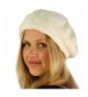 Winter Rhinestone Bling Warm French Art Basque Beret Tam Beanie Hat Cap - Ivory - CU125SEH2Z5