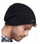 lethmik Winter Beanie Skull Cap Warm Knit Fleece Ski Slouchy Hat For Men & Women - Plain Black - C8186HIH0TN