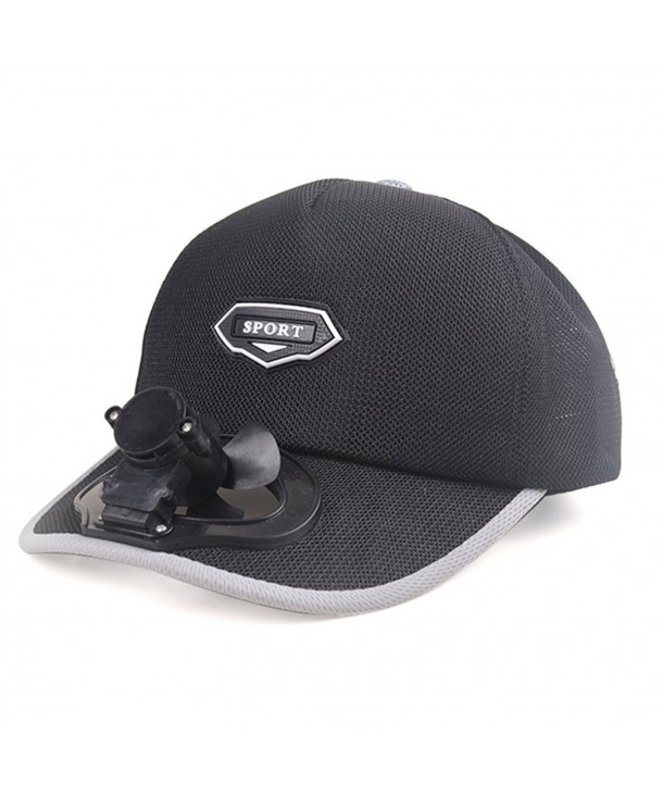 Niu Niu Fan Baseball Cap With USB Charging-Adjustable Wind Speed Cooling Hat - Black - CZ180GO34SW
