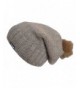 YUTRO Fashion Women's Wool Slouchy Fleece Lined Winter Beanie Hat with Rabbit Pom - Brown - CL11RO4U8MH