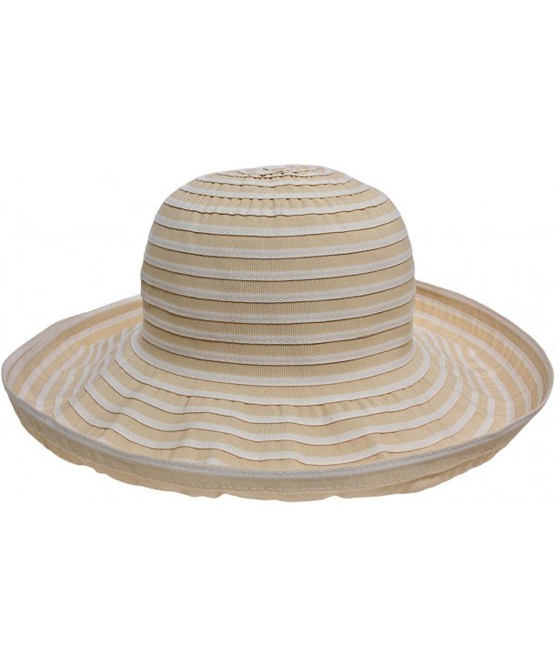 San Francisco Hat Company Women's Ribbon Roller Packable UPF50+ Sun Hat (Natural) - CG11IDOQ3N5