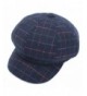HH HOFNEN Womens & Mens Wool Plaid Visor Beret Hat newsboy Cabbie Painter Cap - Navy - CK189OUD36O