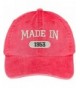 Trendy Apparel Shop 65th Birthday - Made In 1953 Embroidered Low Profile Washed Cotton Baseball Cap - Red - CA12O5QPZTW
