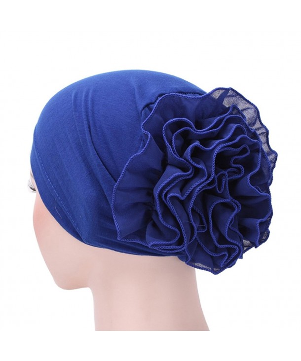 Raylans Women Flower Elastic Turban Beanie Head Wrap Chemo Cap Hat - 3 - CV185R0UUC2