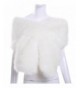 KAMA BRIDAL Women Long Faux Fox Fur Shawl Bridal Stole Cover Up Winter Soft Bolero Scarf - White - CH1807OMLGK