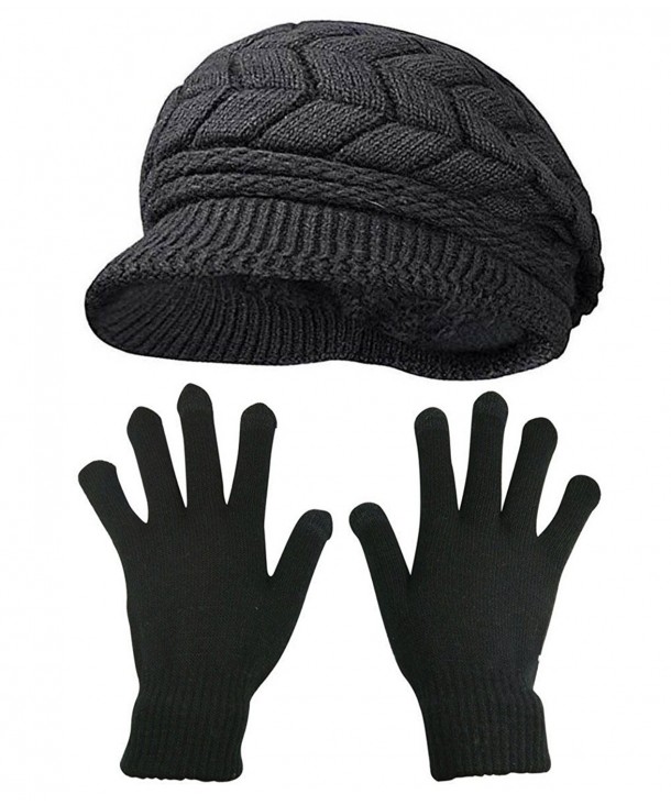 HINDAWI Winter Outdoor CapsTouch Mittens - Hat and Gloves (Black) - CG186DMUHSA
