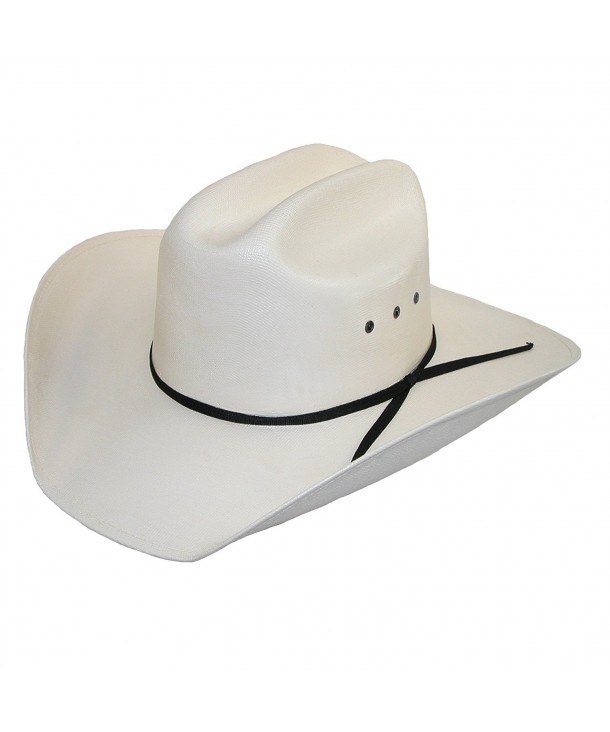 CTM Men's White Canvas Cowboy Western Hat - White - CI11OZB9JXB