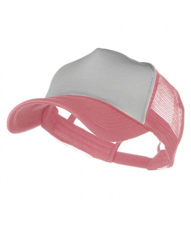 Trucker Baseball Cap Snapback Adjustable Hat Strap Summer - White / Pink - CX17YZXN7QN
