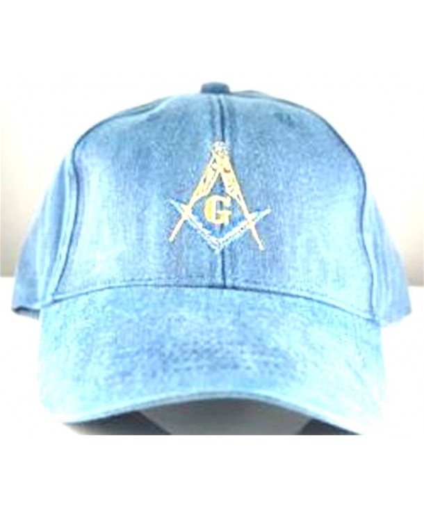 D9992 Hat Masonic Blue Cotton Cap with Square & Compass Logo - CT11LCY7KWB