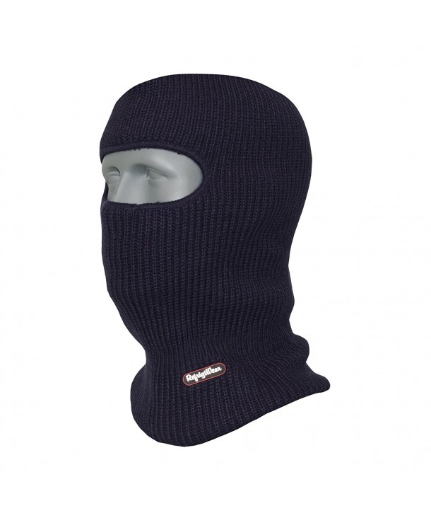 Refrigiwear Double Layer Acrylic Knit Open Hole Balaclava Face Mask- One Size Fits All - Navy - CA11Q3Z3IK7