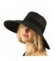 Summer Ribbon Bow Floppy Sun Wide 5" Brim Beach Hat Cap Adjustable - Black - C111JQSOI8J