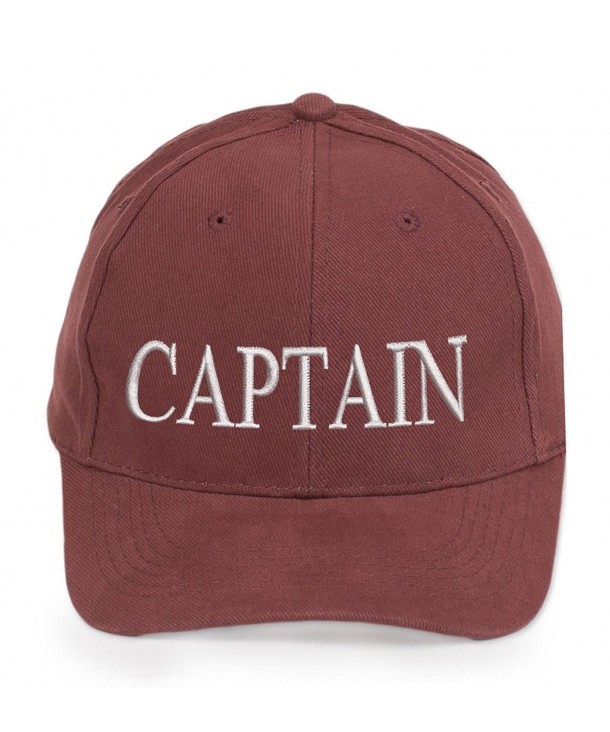 4sold Captain Cabin Boy Crew First Mate Yachting Baseball Cap Inscription Lettering Maroon White - Captain - CQ126O74V9Z