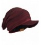 Mens Slouch Fleece Winter Visor Beanie Knit Cap Hat Oversized B319 - Claret-black - CG186GTIIDZ