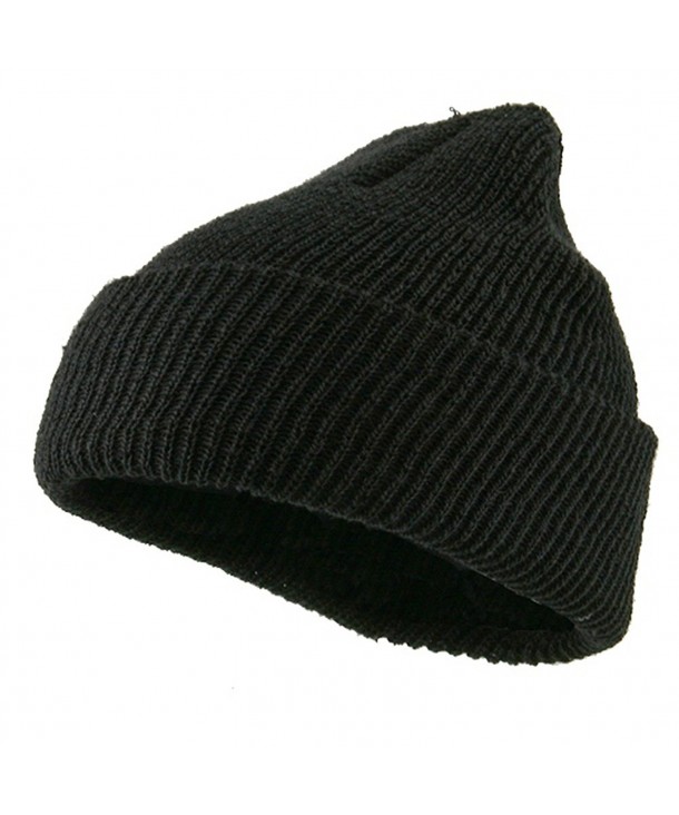 Artex Military Wool Cuff Beanie - Black - C0112WHU1HX