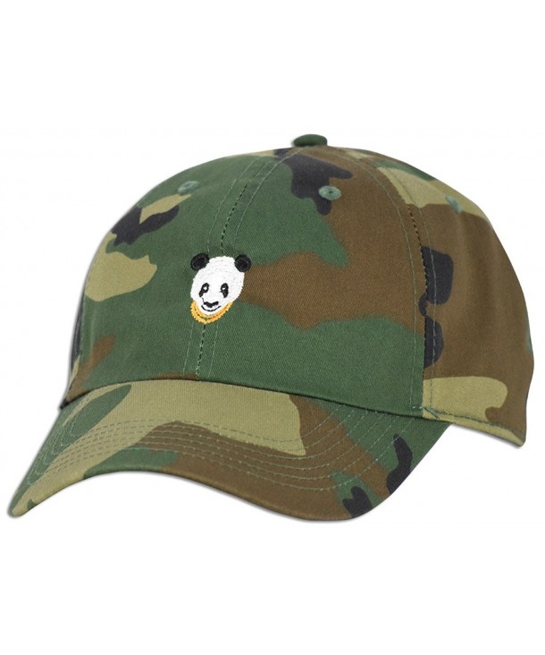 Panda Embroidered Dad Hat Baseball Cap Polo Style Adjustable - Woodland Camouflage - CP17Y0AKKH9