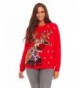 Ladies Christmas Sweater Dress Womens Tunic Xmas Fairisle Top by YLUT Scarf Reindeer - Red - CN184XR9YME