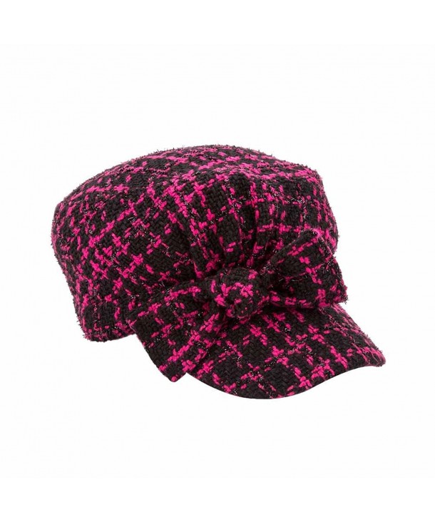 Q&Y Yq Women's Winter Tweed Military Hats Cadet Caps - Pink - CL11PAXFWK1