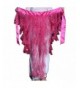 2018 Sexy Foxtail Chiffon Sequins Belly Dance Hip Scarf Net Skirt Pole Dance Costumes - Rose Red - C4183YMTZKQ