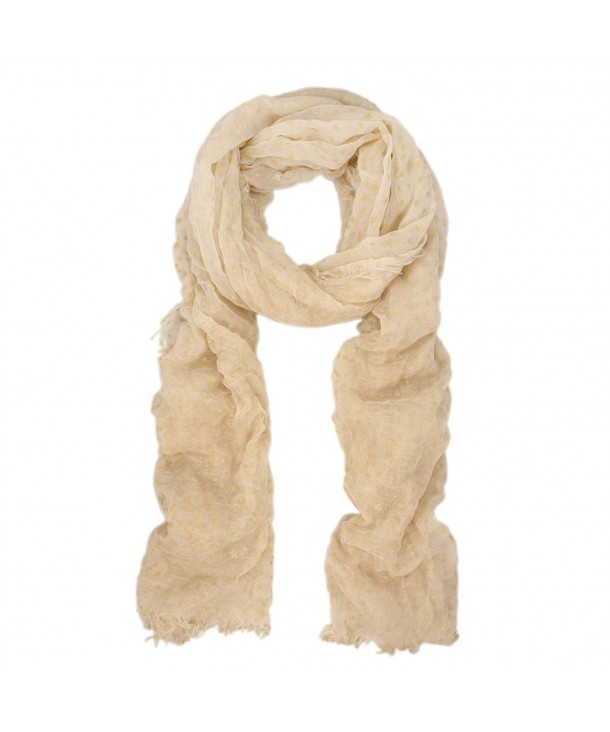 Vintage Featherweight Skyline Star Scarf - Different Colors Available - Beige - CQ11AV2BJ3F