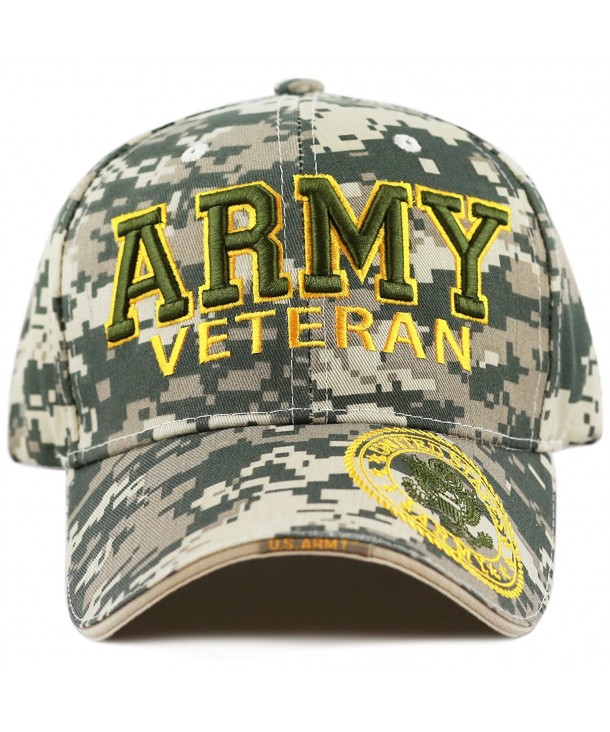 THE HAT DEPOT 1100 Official Licensed Military 3D Embroidered Logo Veteran Cap - Army-digital Camo - C51820CYUWC