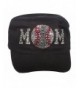 Bling Rhinestone Baseball Mom Black Cadet Cap Hat Sports Military - CH11NBR6GSL