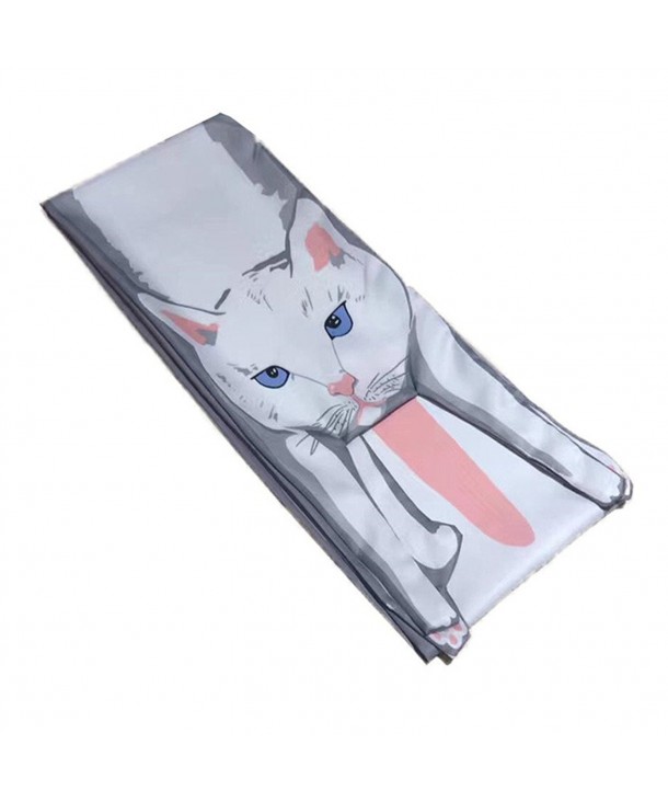 WeeH Silk Scarfs for Women Fun Animal Lightweight Scarf Winter Summer Scarves - Cat - CO186YRU0NT