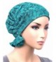 Turban Plus Abbey Cap closeouts Chemo Caps Cancer Hats For Women - 12- Lace Sequin Turquoise (Stretch Lace) - CM11K4HLSWP
