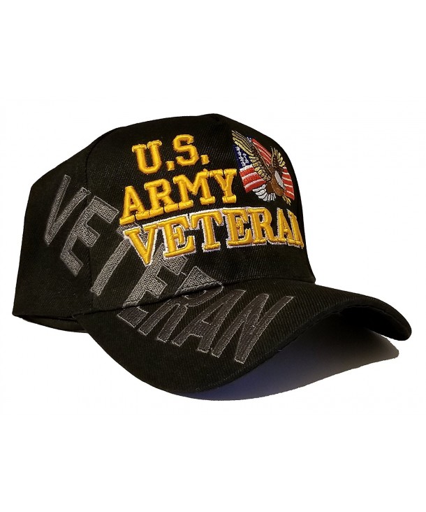 Army Baseball Cap US Veteran V American Flag USA Hat United States - Army Veteran Cap Black Side Shadow - CN187WT0OTK