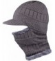 WDSKY Knit Thick Motorcycle Face Cover Ski Mask Beanie With Visor Balaclava for Adult - Grey - CS188I0E22H