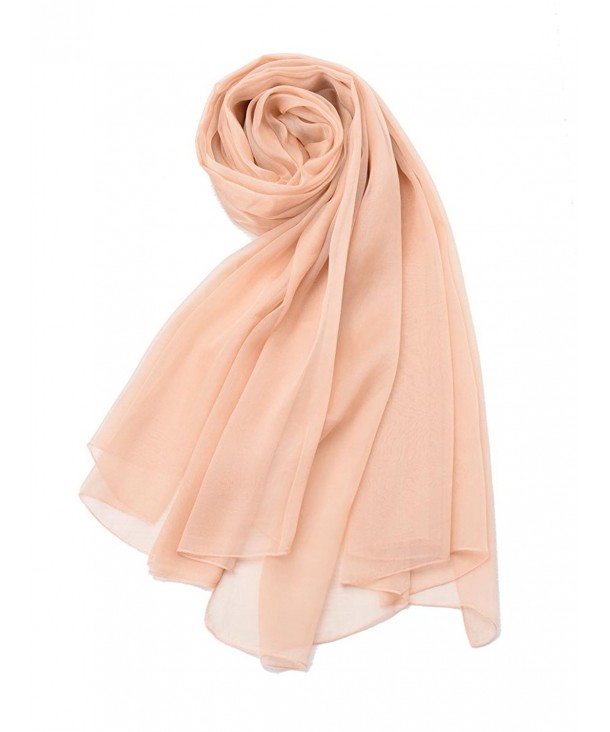 100% Silk Scarf- Faurn Women Oversized Pure Mulberry Silk Chiffon Scarves Multicolors - Luscious Pink - CV1888MWWZY