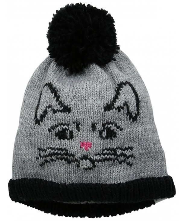 Coal Women's The Whiskers Critter Face Beanie With Pom Pom - Heather Grey - CM11VJ06JQ1