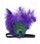 Aniwon Flapper Headband Elastic Feather Headband with Rhinestone Decoration - Purple - CS12N5HUHQN