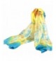 Deamyth Women Chiffon Scarves Flowers Printing Long Shawl Wrap Scarf Headscarf - Blue - C512N6G6WQ9