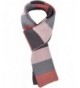 Men & Women's Long Thick Striped Tri-Tone Colored Knit Winter Scarf - Red Blue - CD1884ZK966