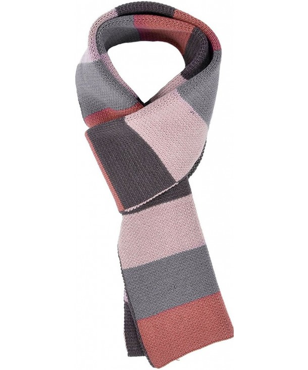 Men & Women's Long Thick Striped Tri-Tone Colored Knit Winter Scarf - Red Blue - CD1884ZK966