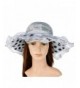 VBIGER Women's Kentucky Derby Hat Large Brim Chiffon Lace Flounce Sun Hats - Grey - CT12H9OBQ8B
