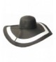 Sakkas Women's Contrast Stripe UPF 50+ Extra Wide Floppy Brim Straw Hat - Black - CM11E38N211