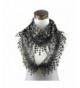 TONSEE Lightweight Triangle Floral Fashion Lace Fringe Scarf Wrap for Women - Black - C612MZPNHS6