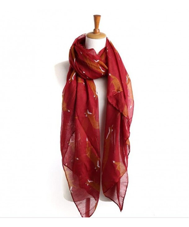Lightweight Shawls Printed Chiffon Scarves - Wine Red - CC186MLN94D
