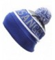 MIRMARU USA Favorite City Cuff Winter Knitted Pom Pom Beanie Hat. - Los Angeles-bluegrey - CD186ZEYT6Z