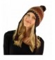 Winter Snowflake Tassel Tie Pompom Fleece Lined Knit Trapper Ski Cap Hat - Brown - CF1174HTNSJ