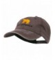 California with Bear Embroidered Washed Cap - Brown - C511NY2Z9OZ