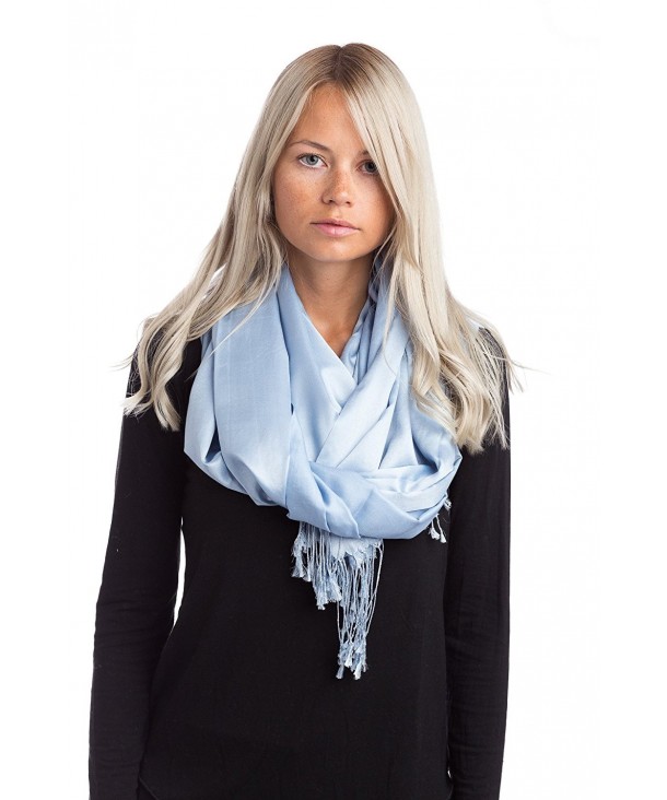 Abbino LM1338 Scarves Women - Made in Italy - 16 Colors - Womens Light Elegant - Sky Blue - CD12NTYCTIC