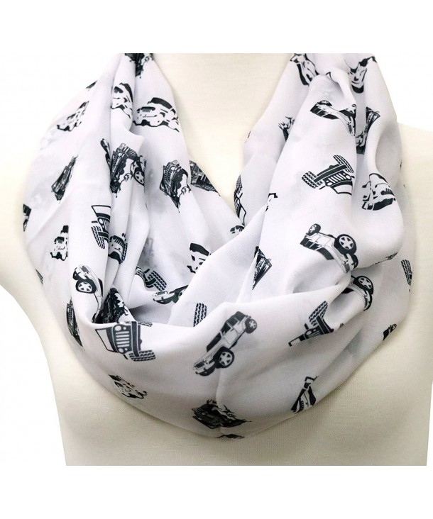 Jeep Scarf for Jeep Girl Birthday Gift for her gift idea for her infinity scarf white - CN12OCTFKHA