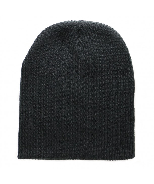 The Perfect Fit For All! Super Soft Black Slouch Knit Beanie for Men and Women - Black - CK12CGNNV5B
